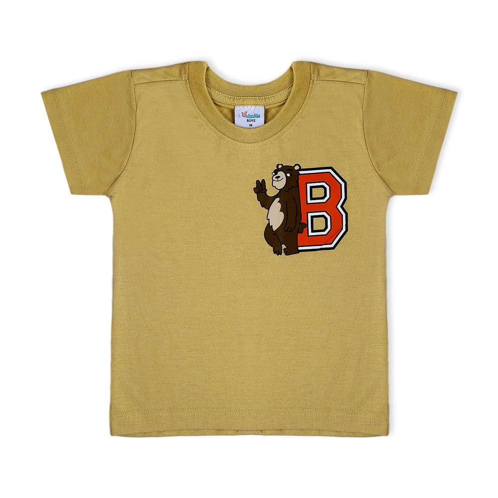 Boys Half Sleeves T-Shirt - Khaki, Boys T-Shirts, Chase Value, Chase Value