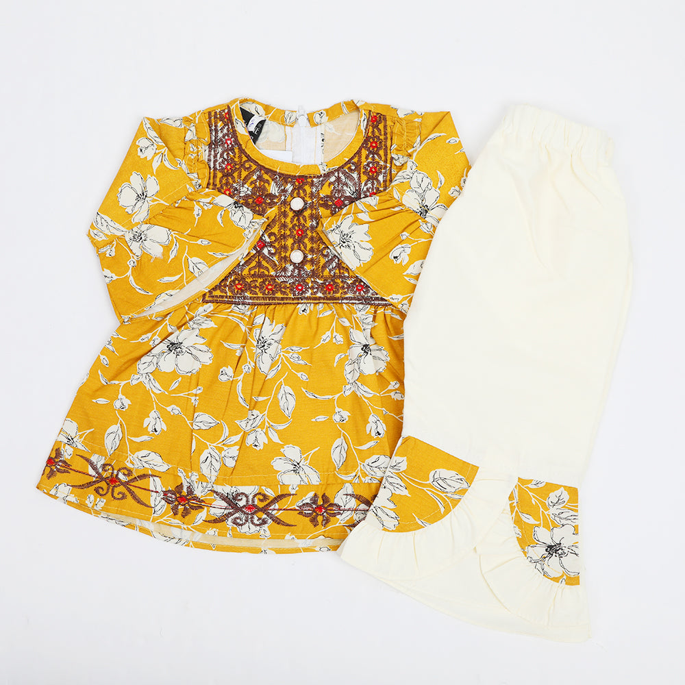 Newborn Girls Suit - Yellow, Newborn Girls Shalwar Suits, Chase Value, Chase Value