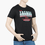 Men's Round Neck Half Sleeves Printed T-Shirt - Black, Men's T-Shirts & Polos, Chase Value, Chase Value