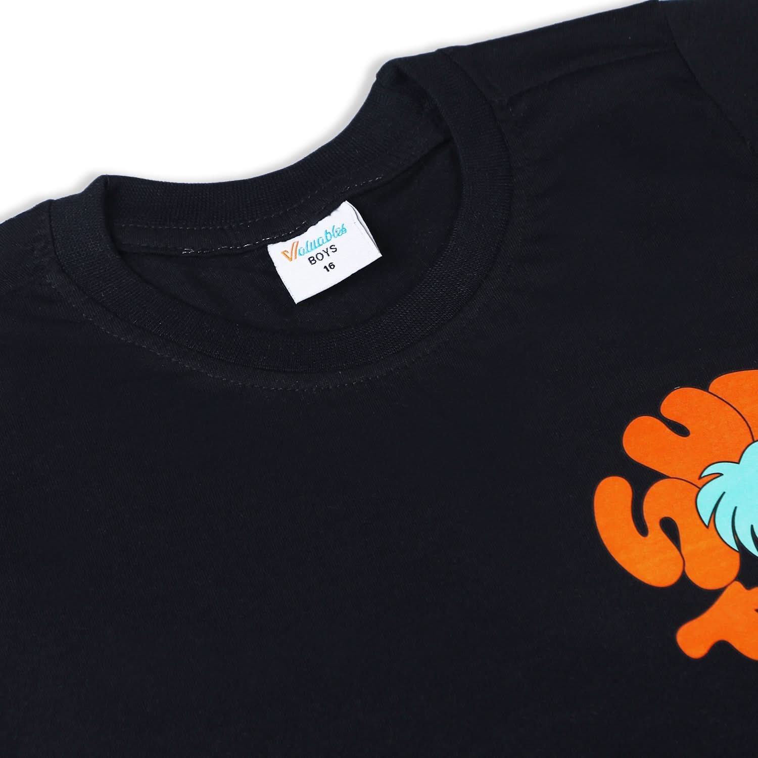 Boys Half Sleeves T-Shirt - Black, Boys T-Shirts, Chase Value, Chase Value