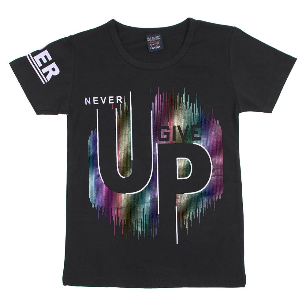 Boys Half Sleeves T-Shirt - Black, Boys T-Shirts, Chase Value, Chase Value