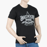 Men's Round Neck Half Sleeves Printed T-Shirt - Black, Men's T-Shirts & Polos, Chase Value, Chase Value