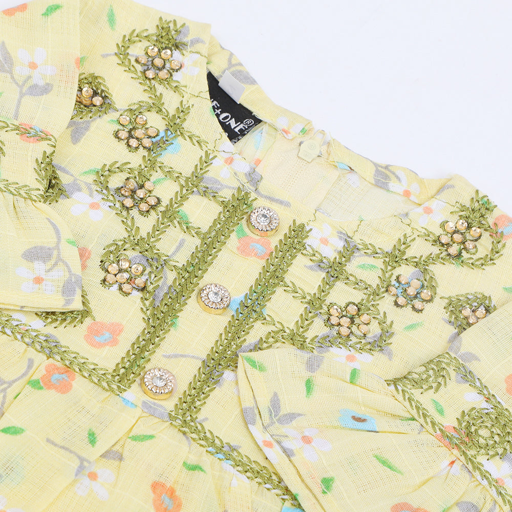 Newborn Girls Suit - Lemon, Newborn Girls Shalwar Suits, Chase Value, Chase Value