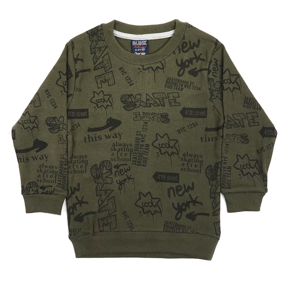 Boys Sweat Shirt - Olive Green, Boys Hoodies & Sweat Shirts, Chase Value, Chase Value