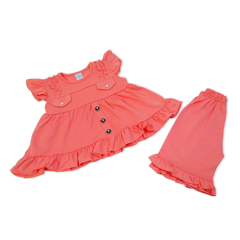 Girls Half Sleeves Suit - Peach, Girls Suits, Chase Value, Chase Value
