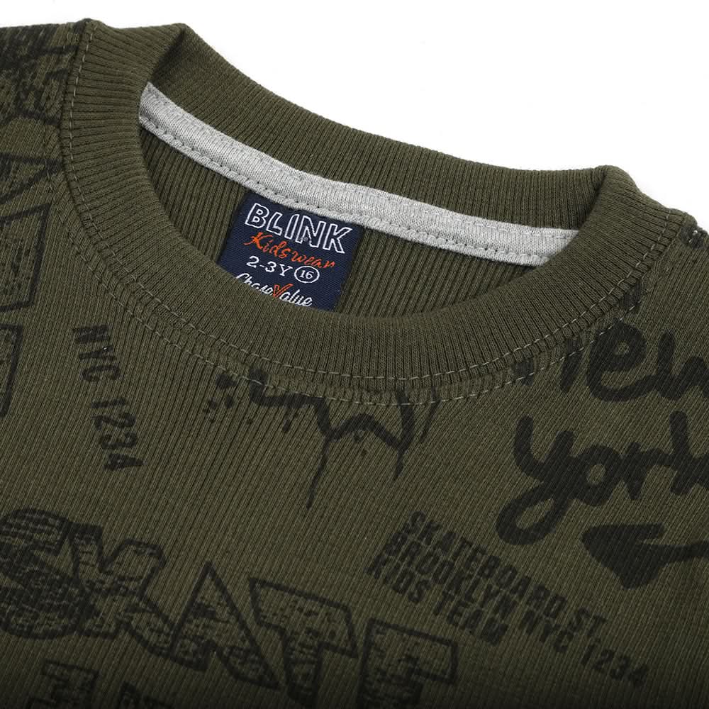 Boys Sweat Shirt - Olive Green, Boys Hoodies & Sweat Shirts, Chase Value, Chase Value