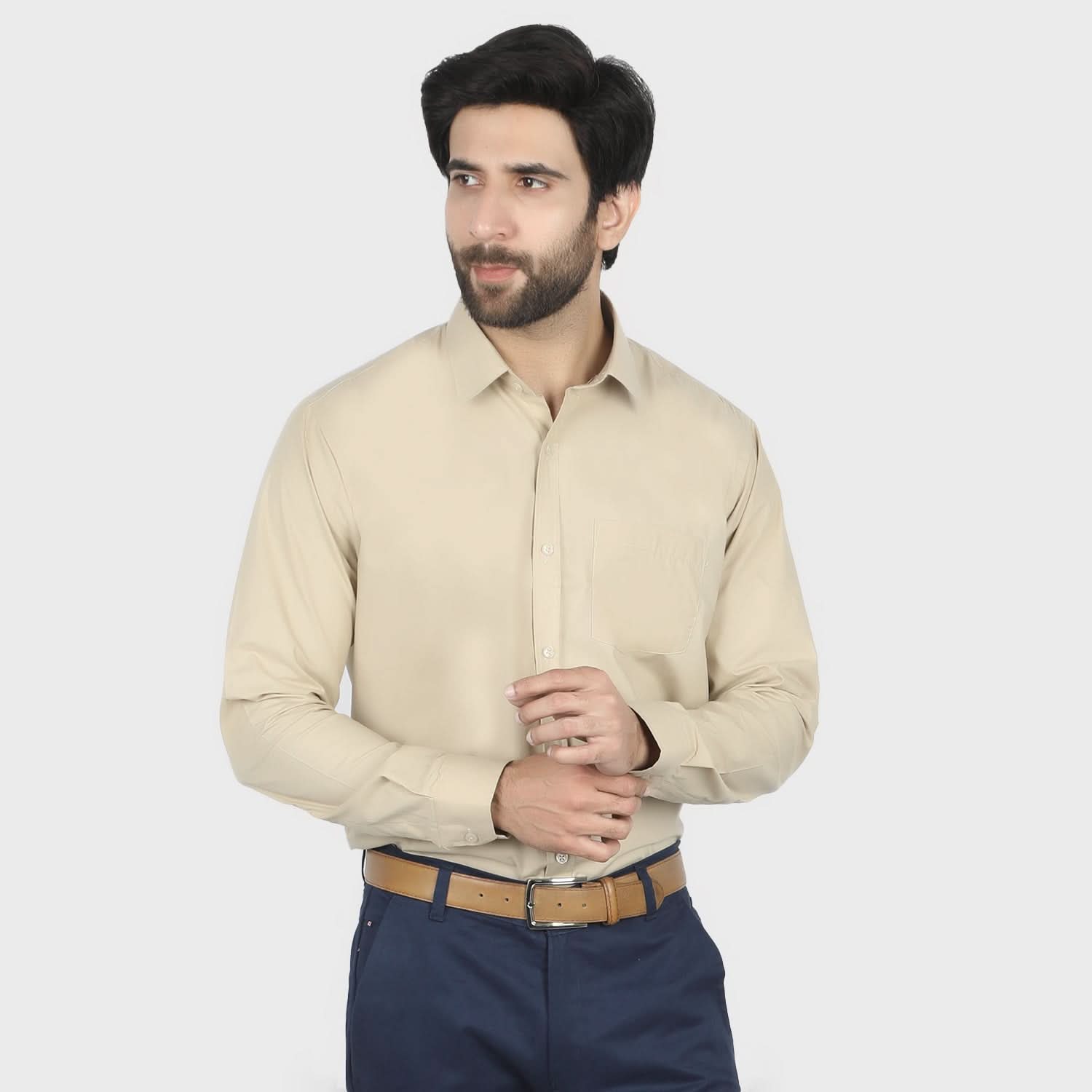 Valuable Men's Formal Shirt - Beige, Men's Shirts, Chase Value, Chase Value