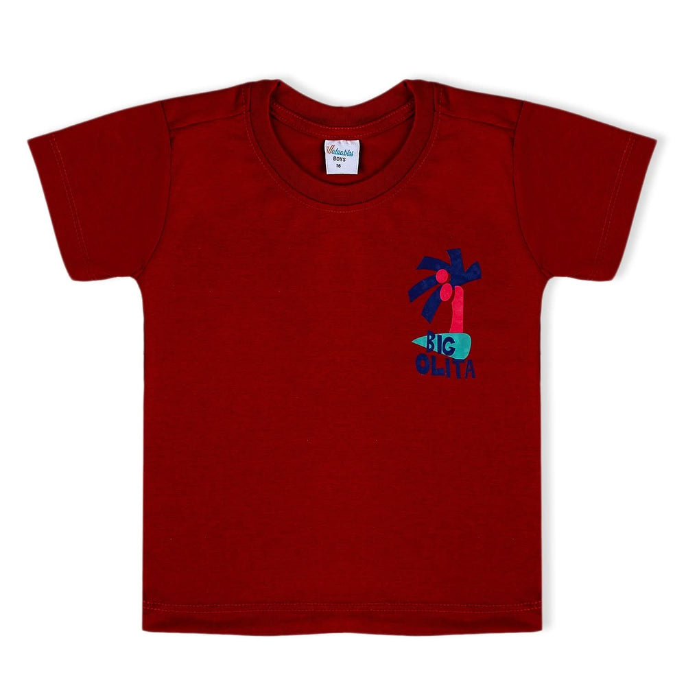 Boys Half Sleeves T-Shirt - Maroon, Boys T-Shirts, Chase Value, Chase Value