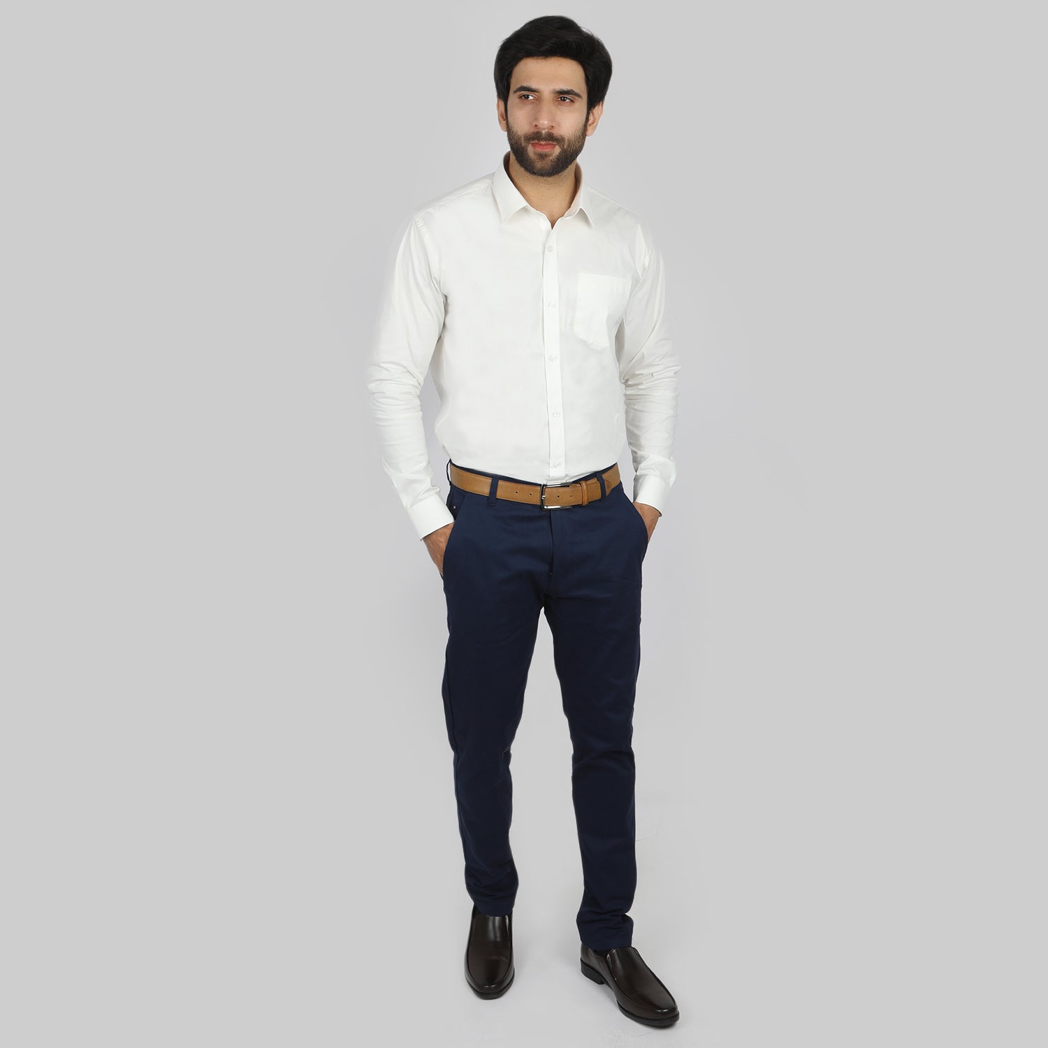 Valuable Men's Formal Plain Shirt - White, Men's Shirts, Chase Value, Chase Value