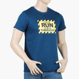 Men's Round Neck Half Sleeves Printed T-Shirt - Blue, Men's T-Shirts & Polos, Chase Value, Chase Value
