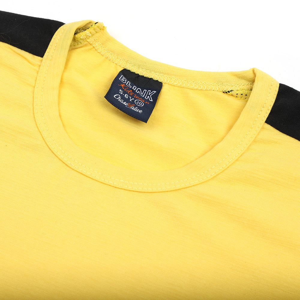 Boys Half Sleeves T-Shirt - Yellow, Boys T-Shirts, Chase Value, Chase Value