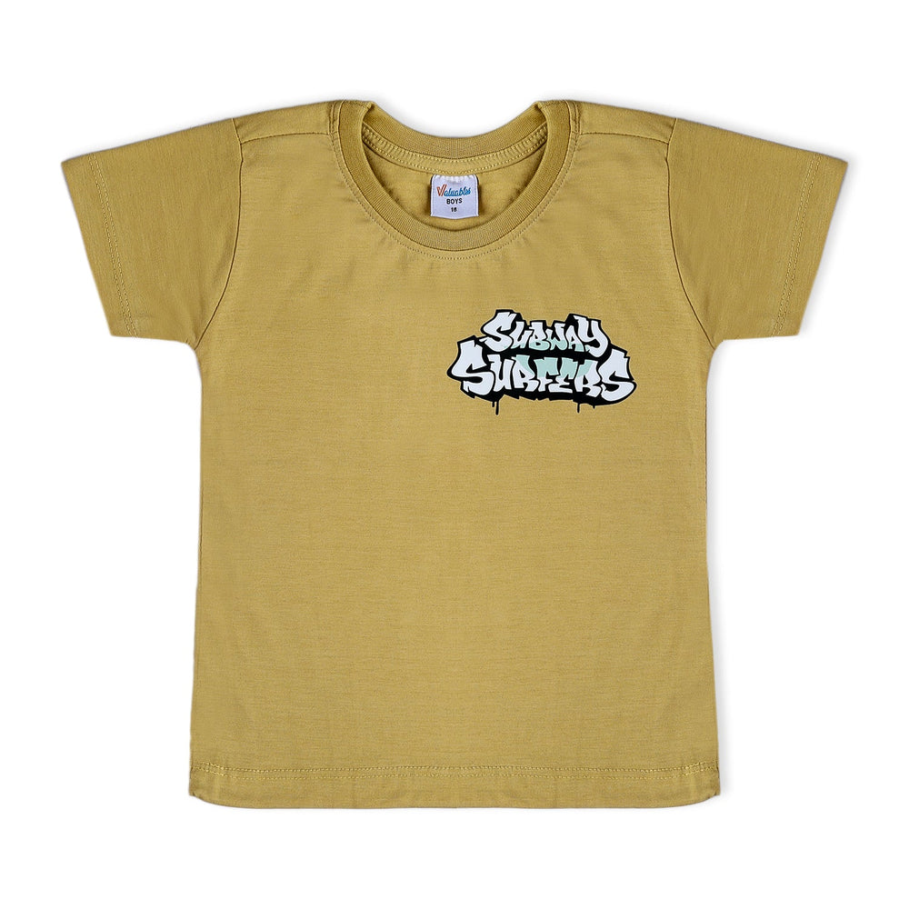 Boys Half Sleeves T-Shirt - Khaki, Boys T-Shirts, Chase Value, Chase Value
