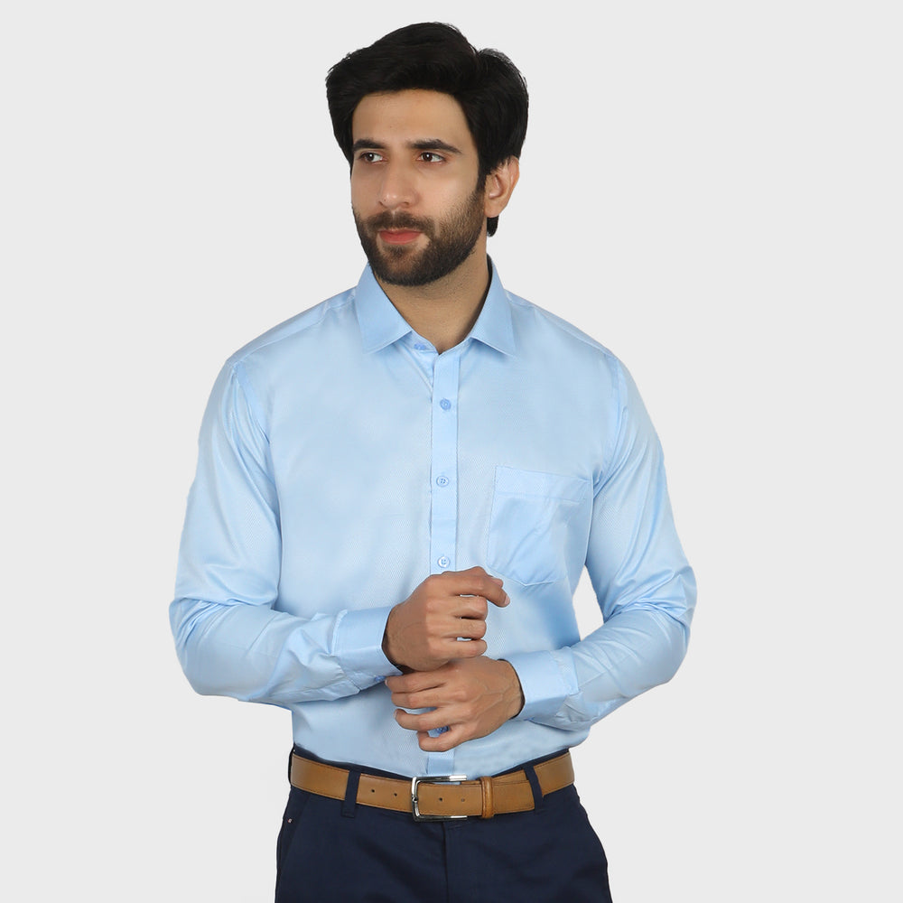 Valuable Men's Formal Dobby Shirt - Sky, Men's Shirts, Chase Value, Chase Value