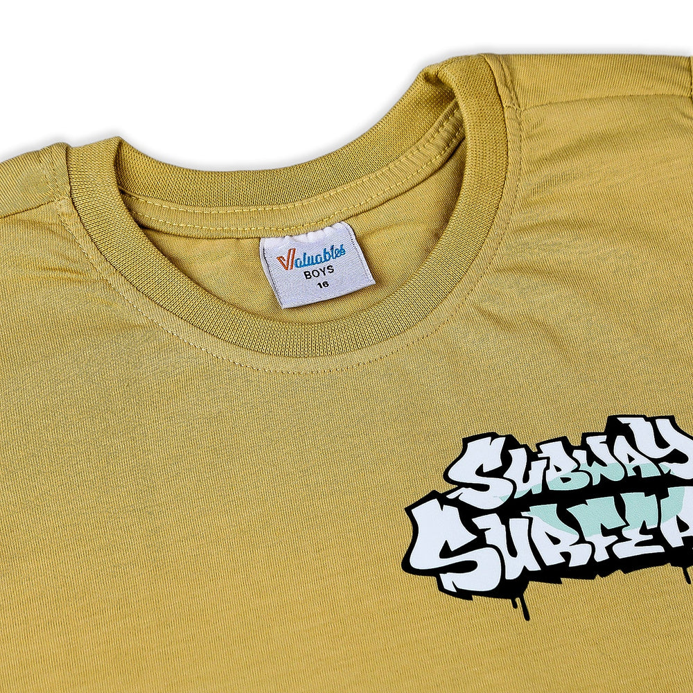 Boys Half Sleeves T-Shirt - Khaki, Boys T-Shirts, Chase Value, Chase Value