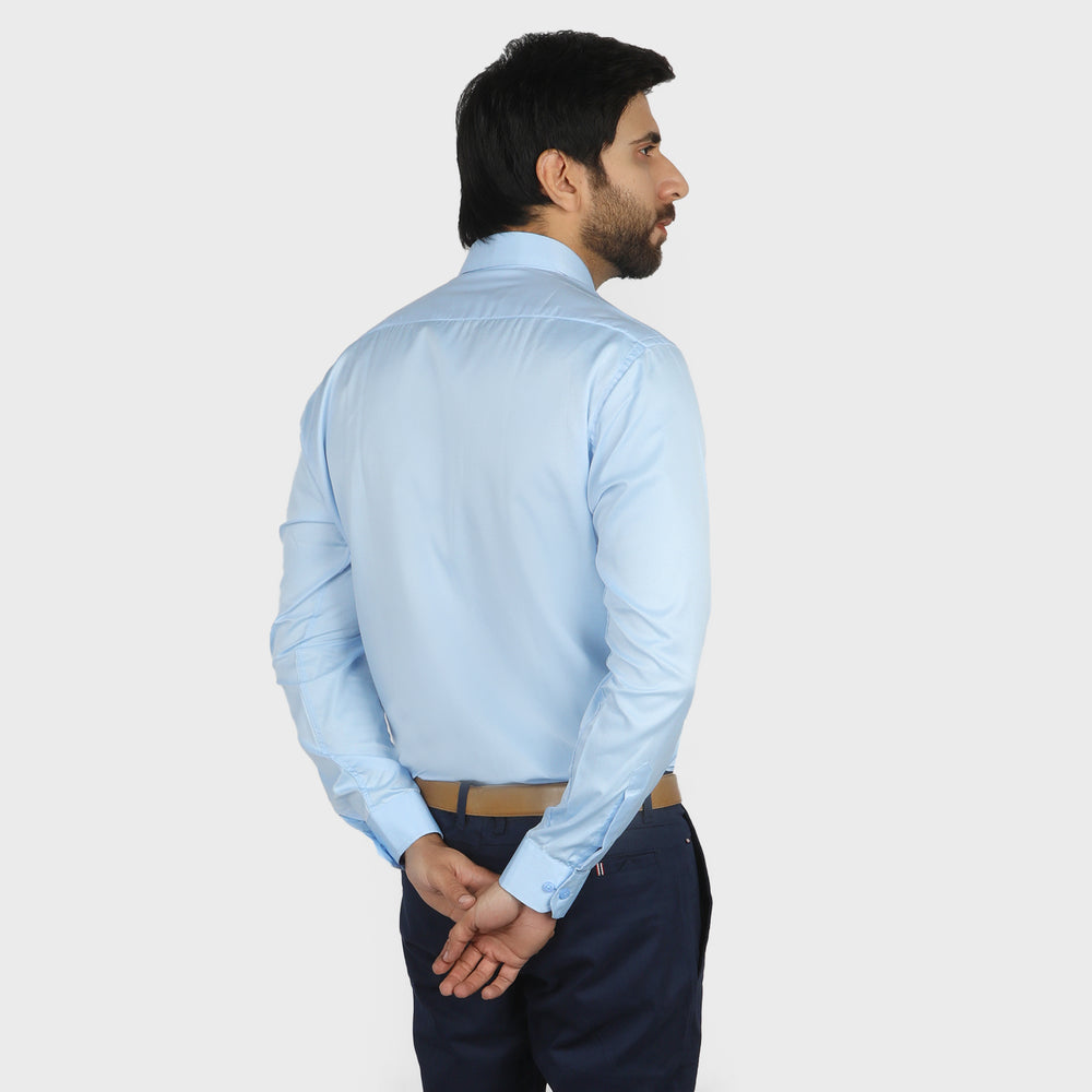 Valuable Men's Formal Dobby Shirt - Sky, Men's Shirts, Chase Value, Chase Value