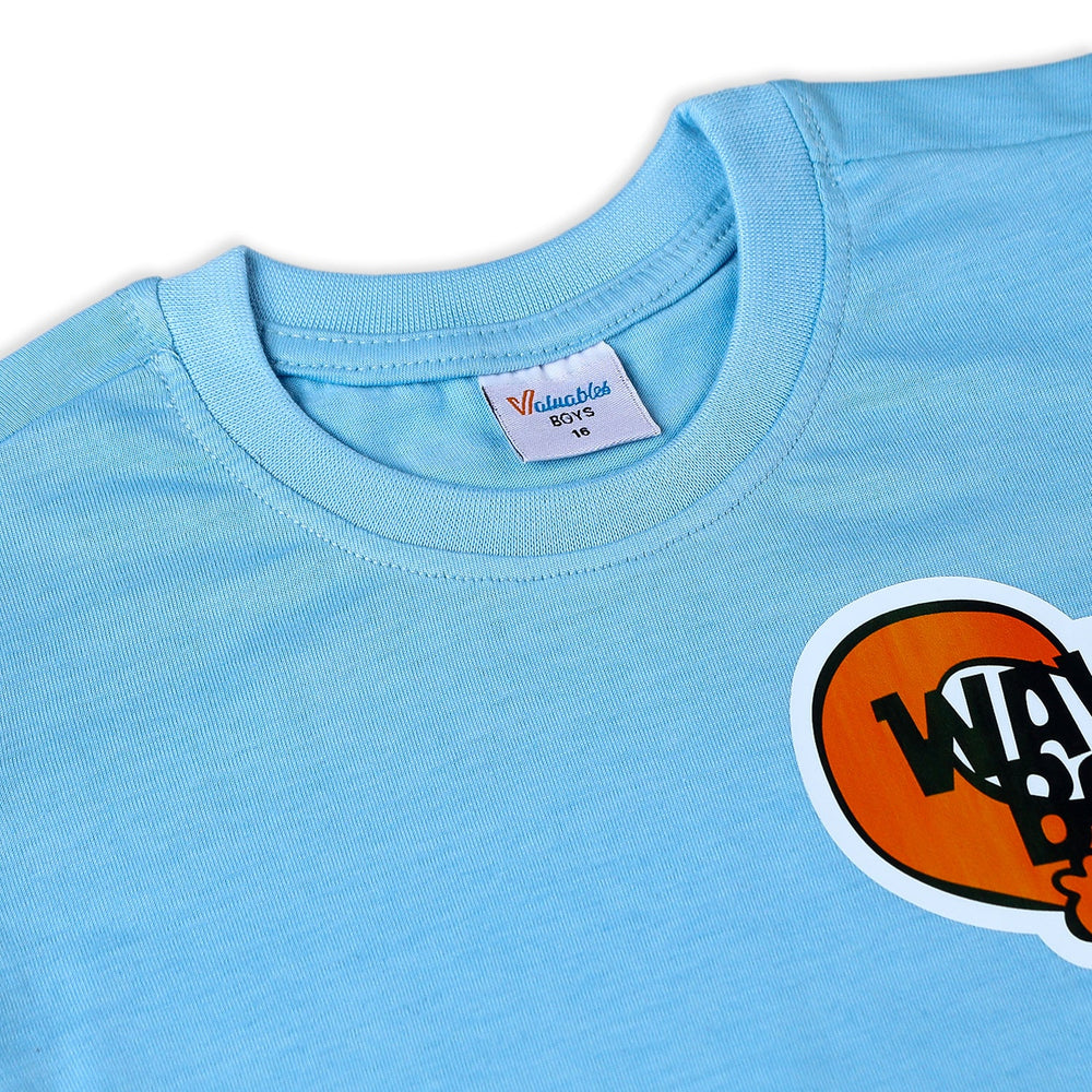 Boys Half Sleeves T-Shirt - Sky Blue, Boys T-Shirts, Chase Value, Chase Value