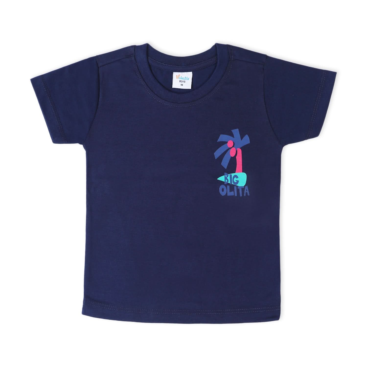 Boys Half Sleeves T-Shirt - Navy Blue, Boys T-Shirts, Chase Value, Chase Value
