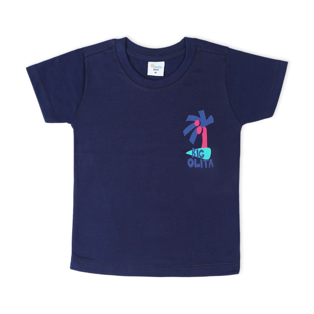 Boys Half Sleeves T-Shirt - Navy Blue, Boys T-Shirts, Chase Value, Chase Value