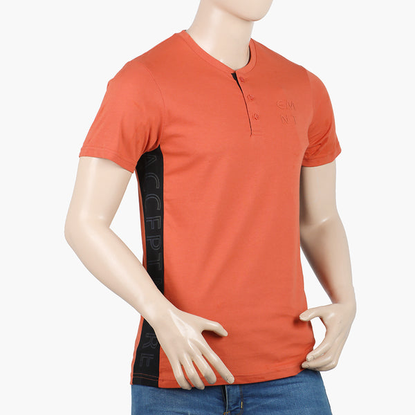 Eminent Men's Round Neck Half Sleeves Printed T-Shirt - Rust, Men's T-Shirts & Polos, Eminent, Chase Value