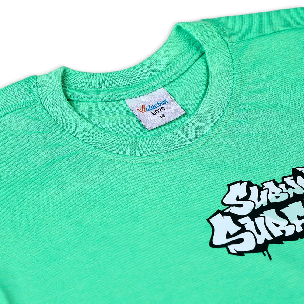 Boys Half Sleeves T-Shirt - Green, Boys T-Shirts, Chase Value, Chase Value