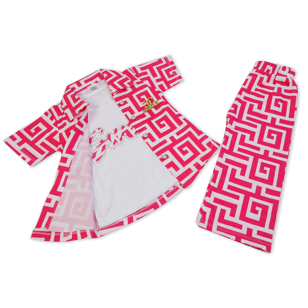 Girls Half Sleeves Suit - Pink, Girls Suits, Chase Value, Chase Value