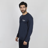 Men's Full Sleeves Printed T-Shirt - Navy Blue, Men's T-Shirts & Polos, Chase Value, Chase Value