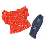 Girls Half Sleeves Pant Suit - Orange, Girls Suits, Chase Value, Chase Value