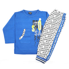 Boys Full Sleeves Suit  - Royal Blue