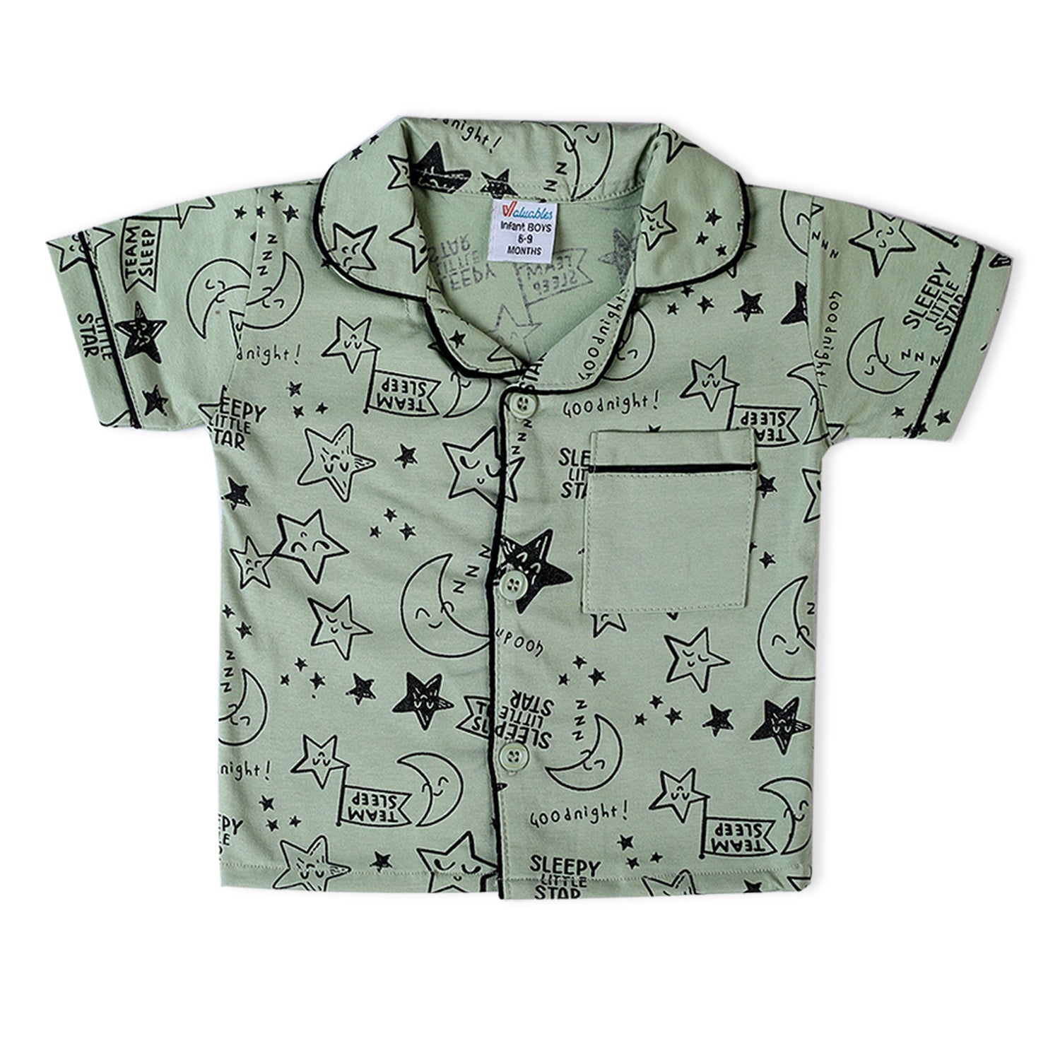 Valuable Newborn Boys Half Sleeves Night Suit - Sea Green, Newborn Boys Sets & Suits, Chase Value, Chase Value
