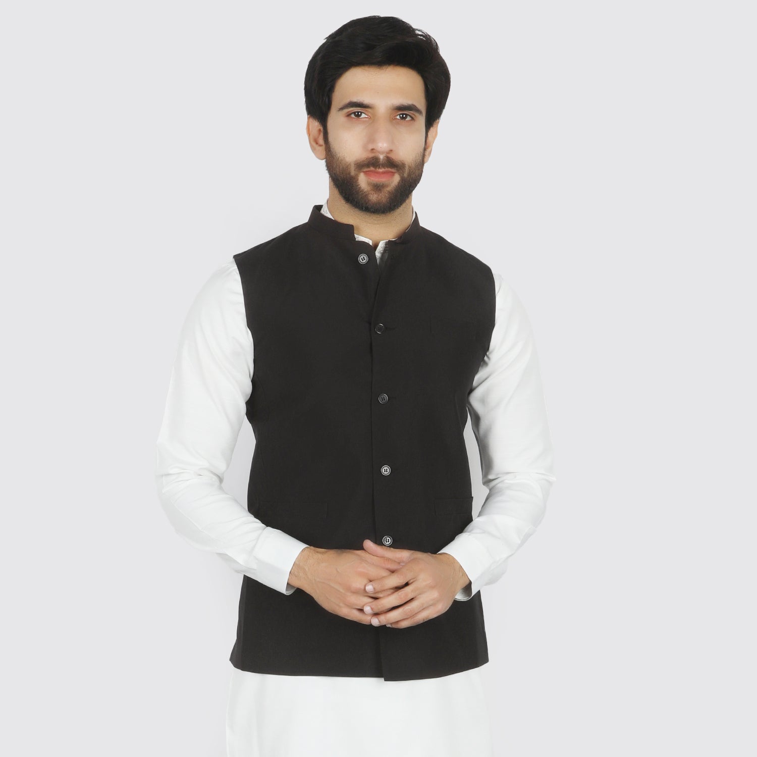 Men's Plain Waistcoat - Black, Men's Waist Coats, Chase Value, Chase Value