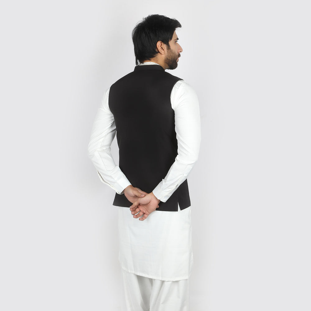 Men's Plain Waistcoat - Black, Men's Waist Coats, Chase Value, Chase Value