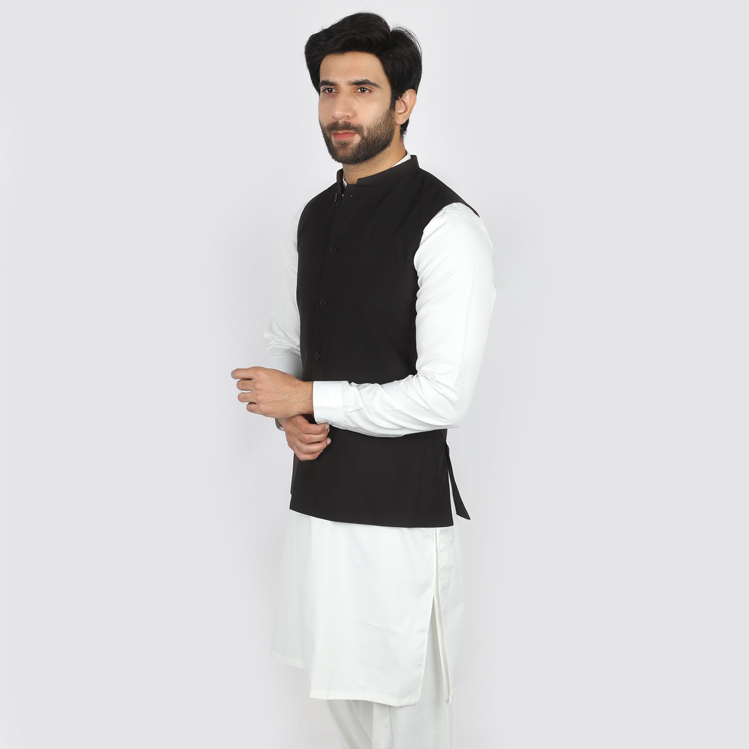 Men's Plain Waistcoat - Black, Men's Waist Coats, Chase Value, Chase Value