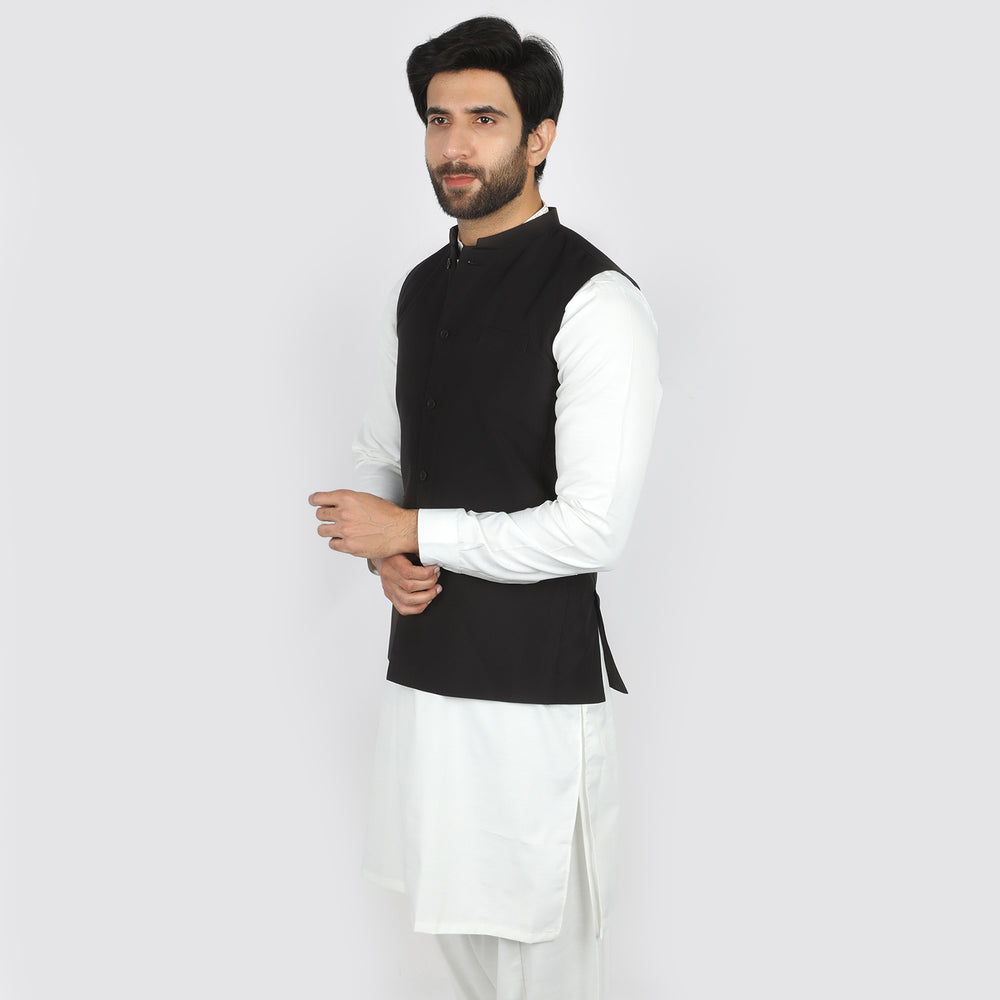 Men's Plain Waistcoat - Black, Men's Waist Coats, Chase Value, Chase Value