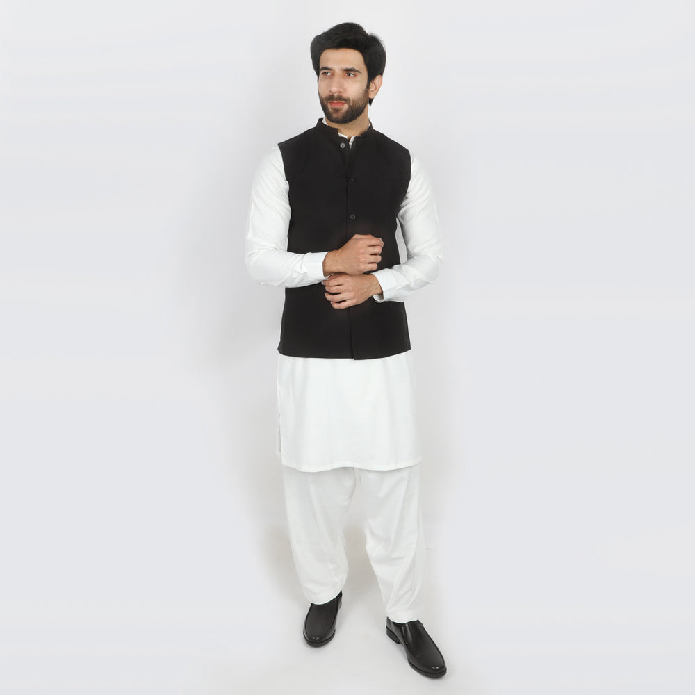 Men's Plain Waistcoat - Black, Men's Waist Coats, Chase Value, Chase Value