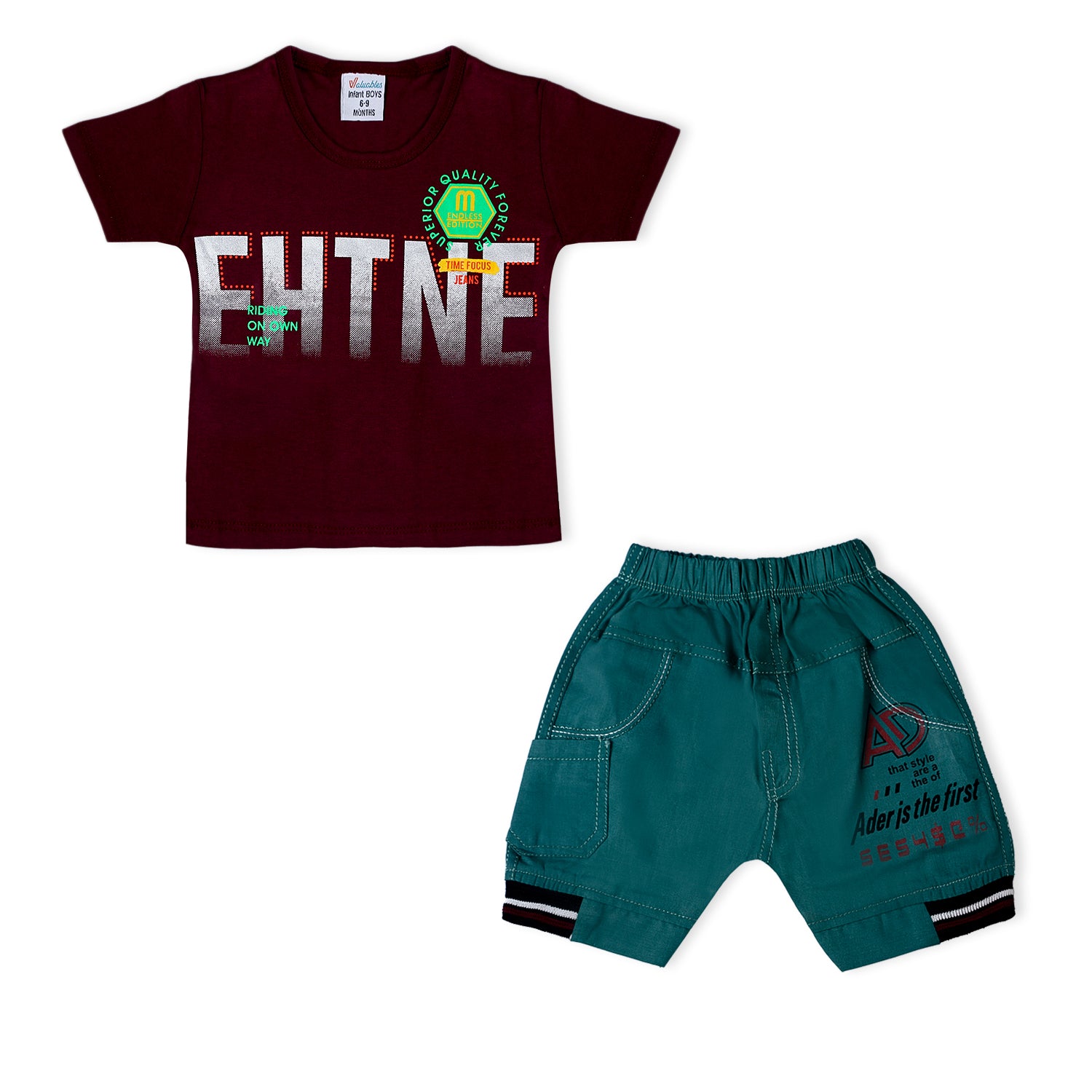 Valuable Newborn Boys Half Sleeves Suit - Maroon, Newborn Boys Sets & Suits, Chase Value, Chase Value