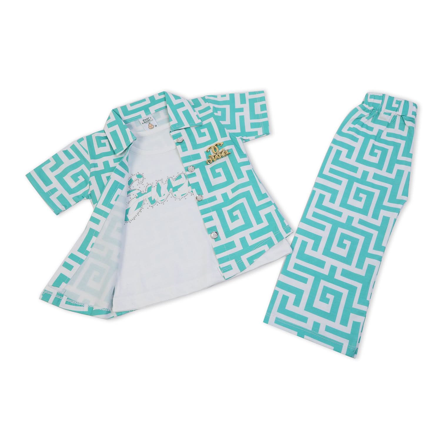 Girls Half Sleeves Suit - Green, Girls Suits, Chase Value, Chase Value