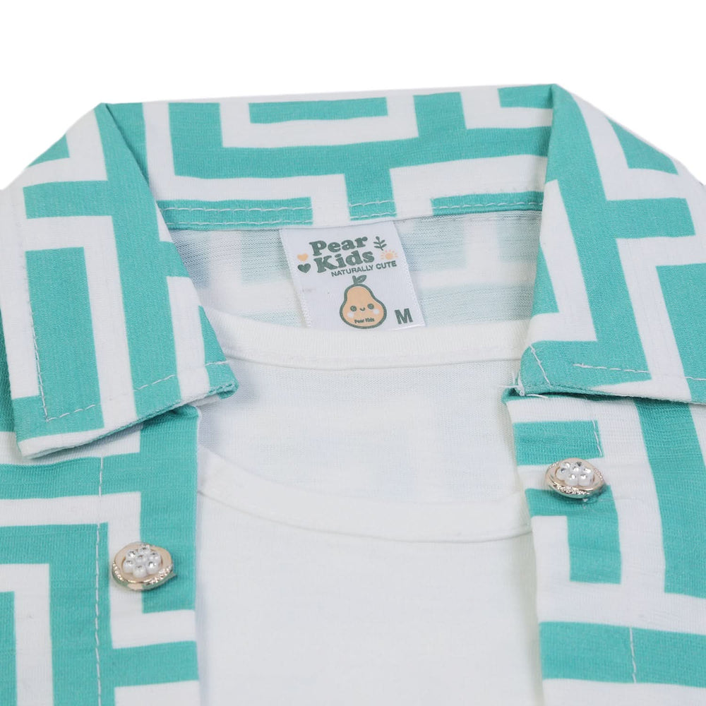 Girls Half Sleeves Suit - Green, Girls Suits, Chase Value, Chase Value