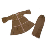 Girls Embroidered Shalwar Suit - Olive Green, Girls Shalwar Kameez, Chase Value, Chase Value