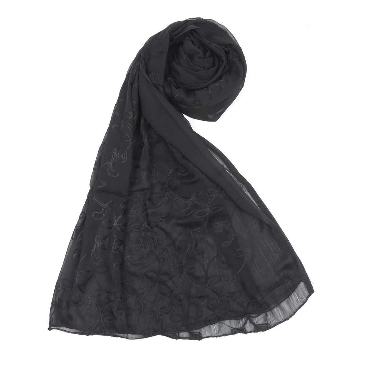Women's Chiffon Plain Dupatta - Black, Women Dupatta, Chase Value, Chase Value