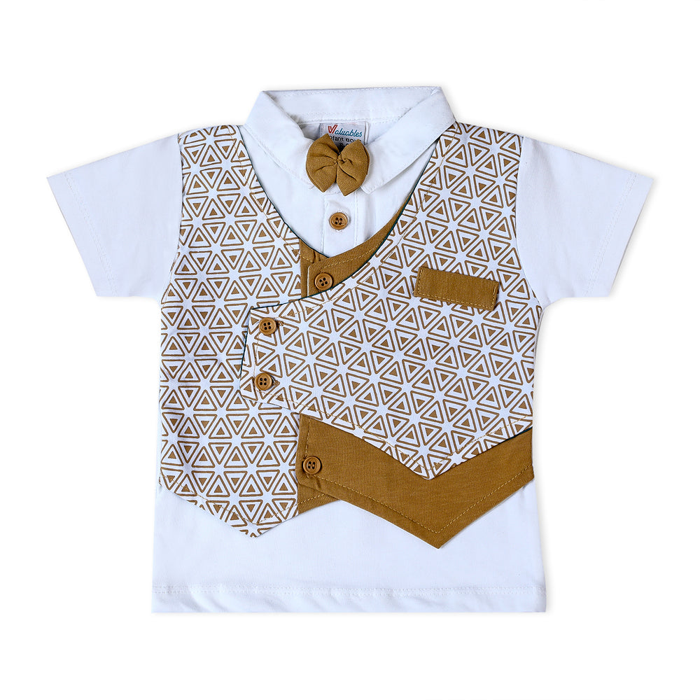 Valuable Newborn Boys Half Sleeves Suit - Brown, Newborn Boys Sets & Suits, Chase Value, Chase Value