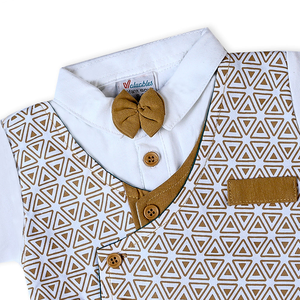 Valuable Newborn Boys Half Sleeves Suit - Brown, Newborn Boys Sets & Suits, Chase Value, Chase Value
