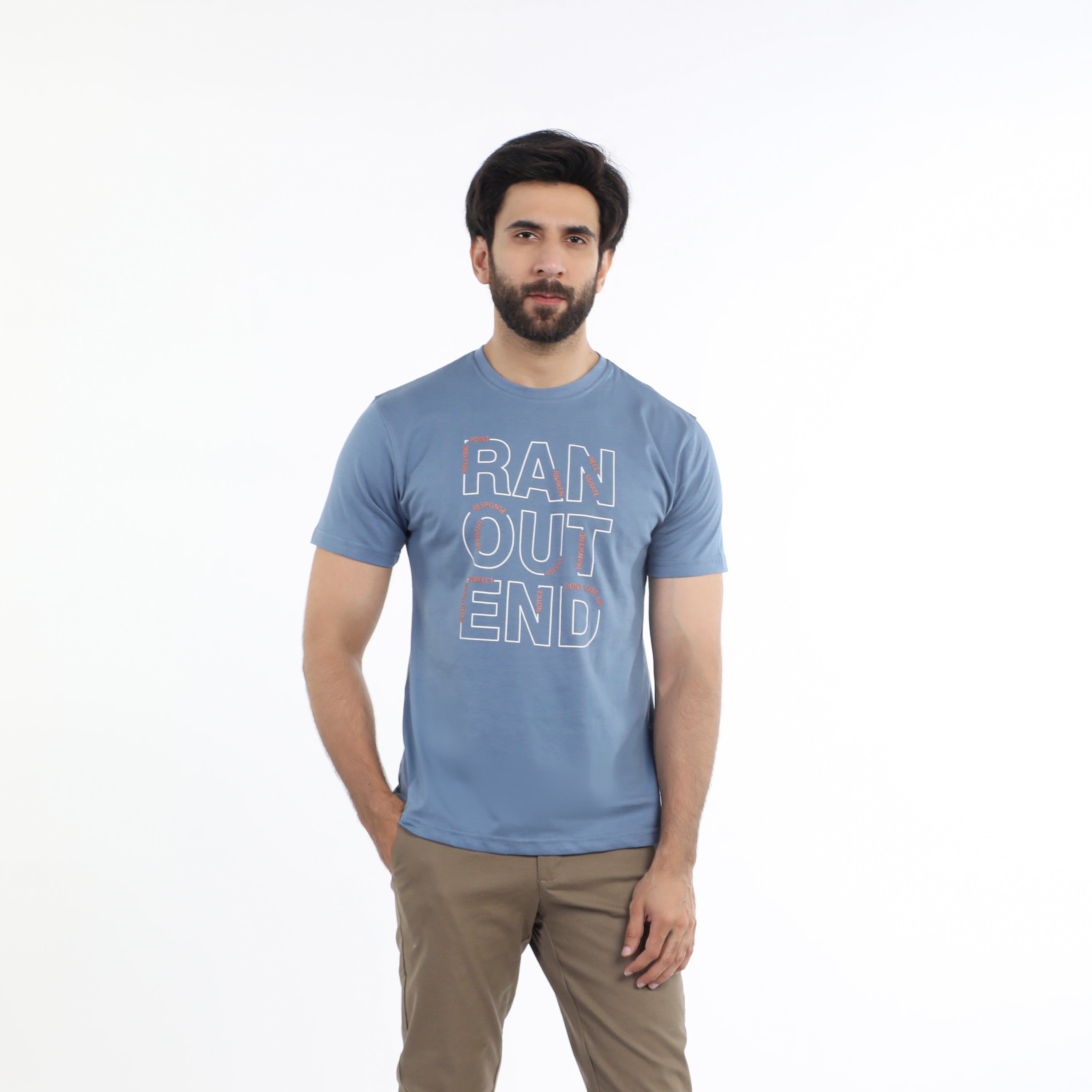 Eminent Men's Half Sleeves Round Neck T-Shirt - Ash Blue, Men's T-Shirts & Polos, Eminent, Chase Value