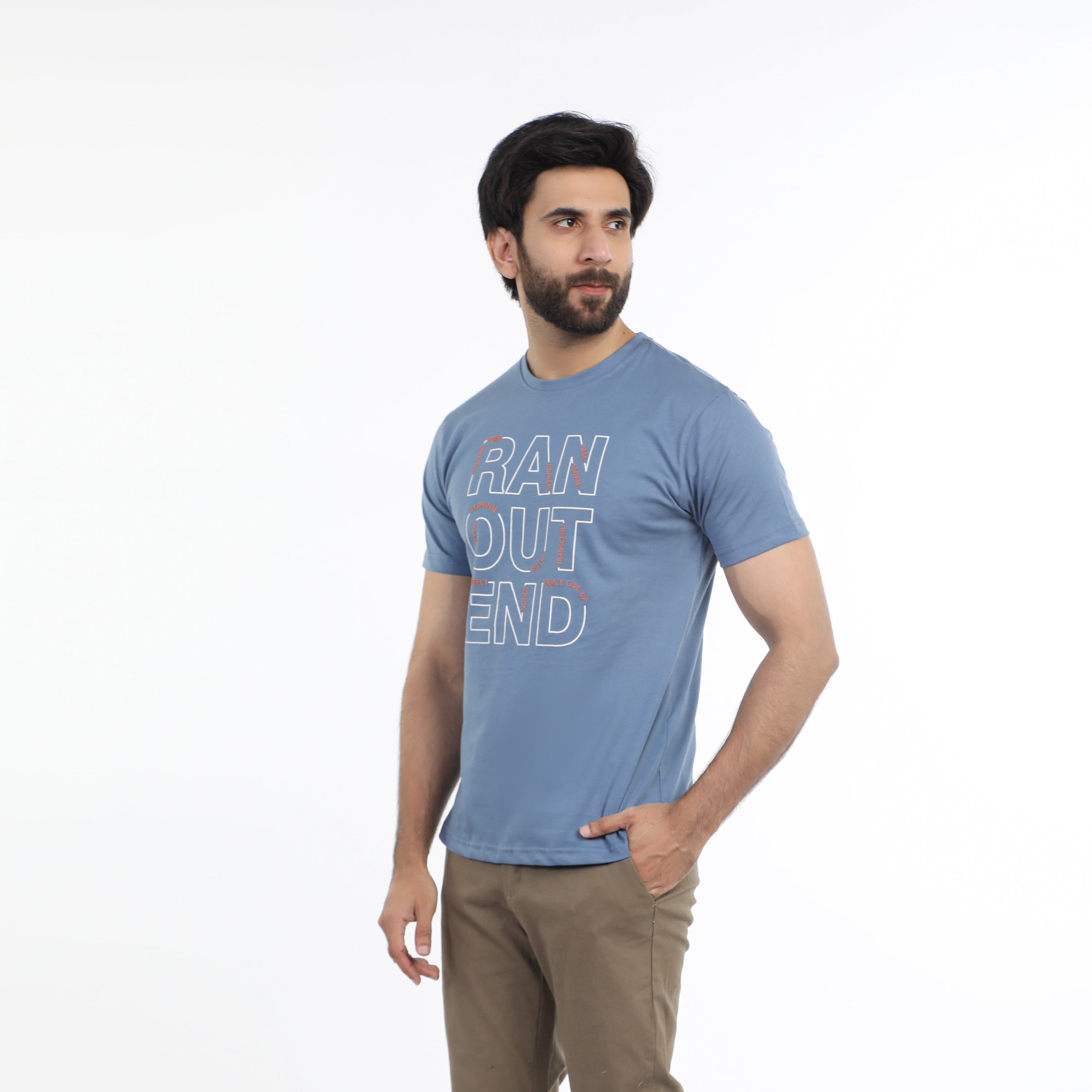 Eminent Men's Half Sleeves Round Neck T-Shirt - Ash Blue, Men's T-Shirts & Polos, Eminent, Chase Value