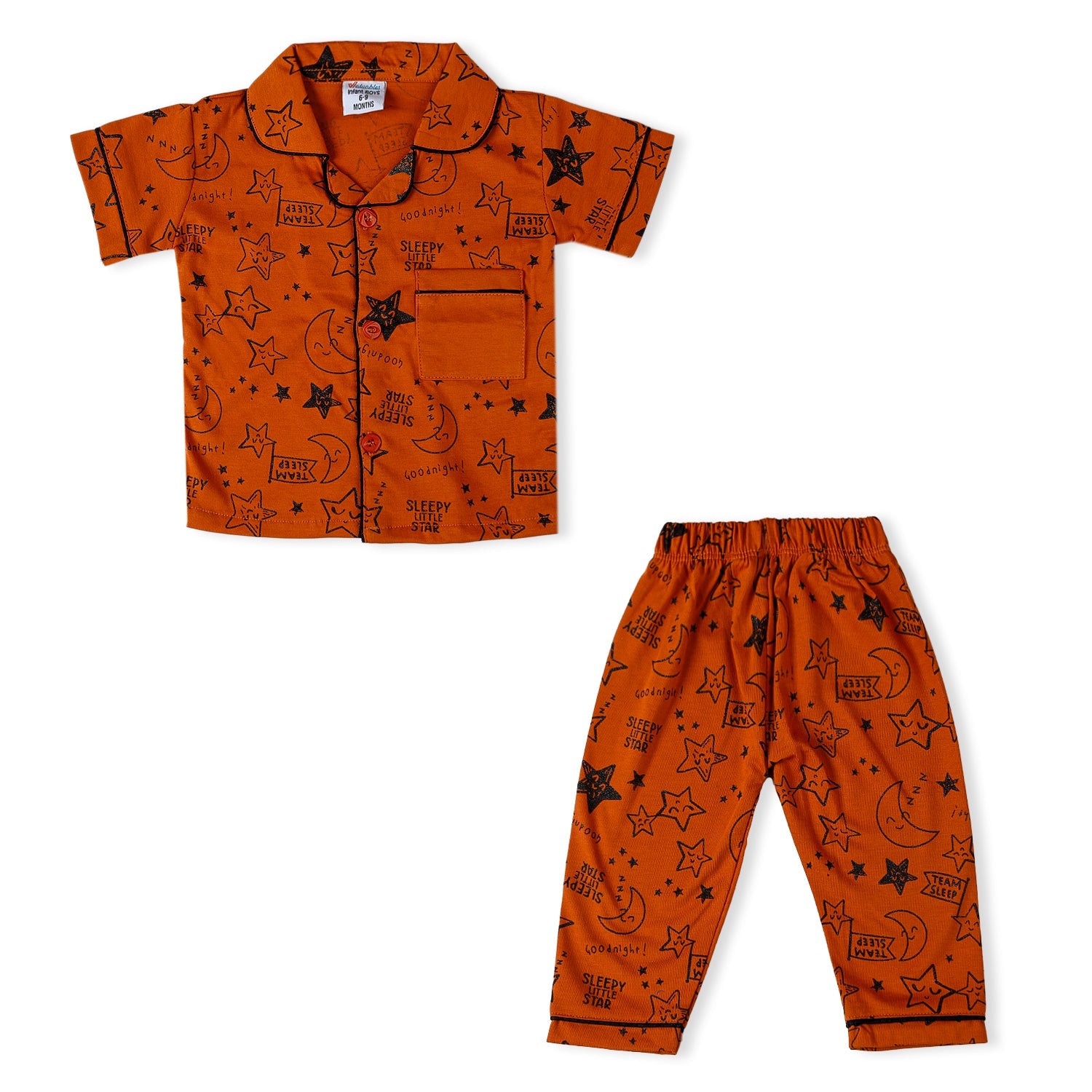 Valuable Newborn Boys Half Sleeves Night Suit - Rust, Newborn Boys Sets & Suits, Chase Value, Chase Value