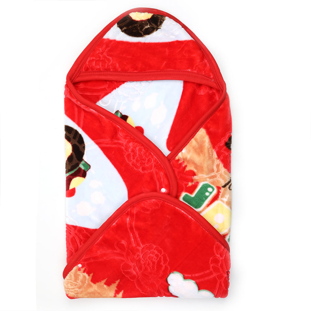 Tiny tots Embossed Hoodie Blanket - Red, Kids Blanket, Chase Value, Chase Value