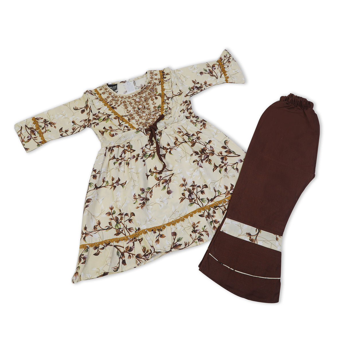 Girls Embroidered Shalwar Suit - Cream, Girls Shalwar Kameez, Chase Value, Chase Value