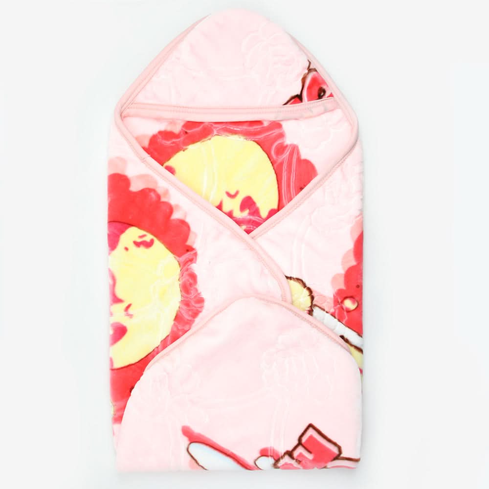 Tiny tots Embossed Hoodie Blanket - Pink, Kids Blanket, Chase Value, Chase Value