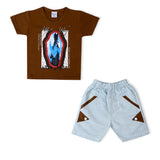 Valuable Newborn Boys Half Sleeves Suit - Brown, Newborn Boys Sets & Suits, Chase Value, Chase Value
