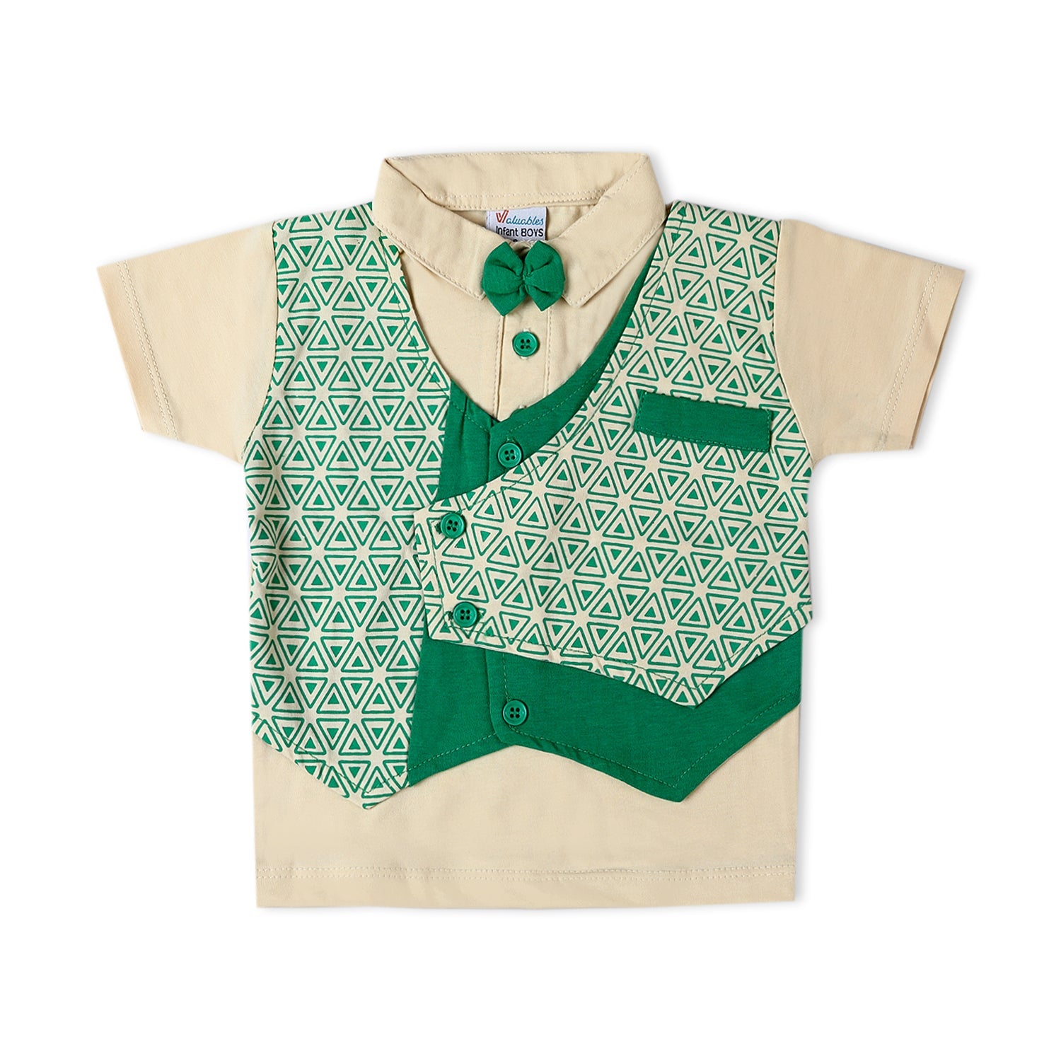 Valuable Newborn Boys Half Sleeves Suit - Green, Newborn Boys Sets & Suits, Chase Value, Chase Value