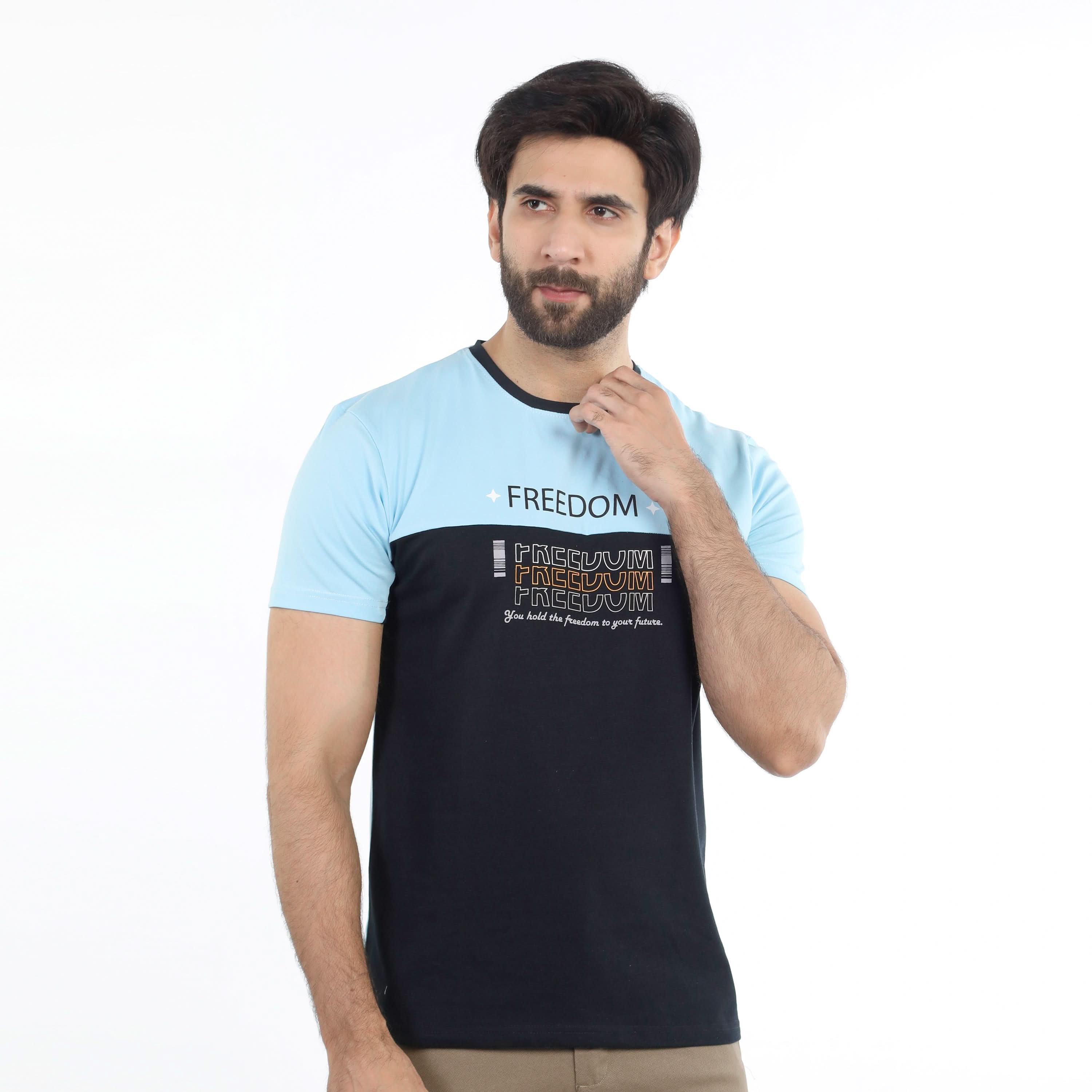 Eminent Men's Half Sleeves T-Shirt - Powder Blue, Men's T-Shirts & Polos, Eminent, Chase Value